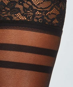 Flash Sale 15 Denier Stay-Up Graphic Stripes Vrouwen Stay Ups