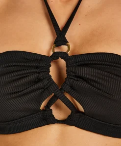 Cheap Bikinitop Nero Rib Vrouwen Bikini'S