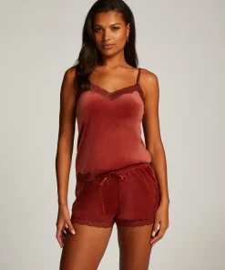Discount Cami Top Velours Lace Vrouwen Pyjama'S