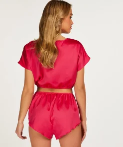 Store Crop Top Satin Vrouwen Pyjama'S