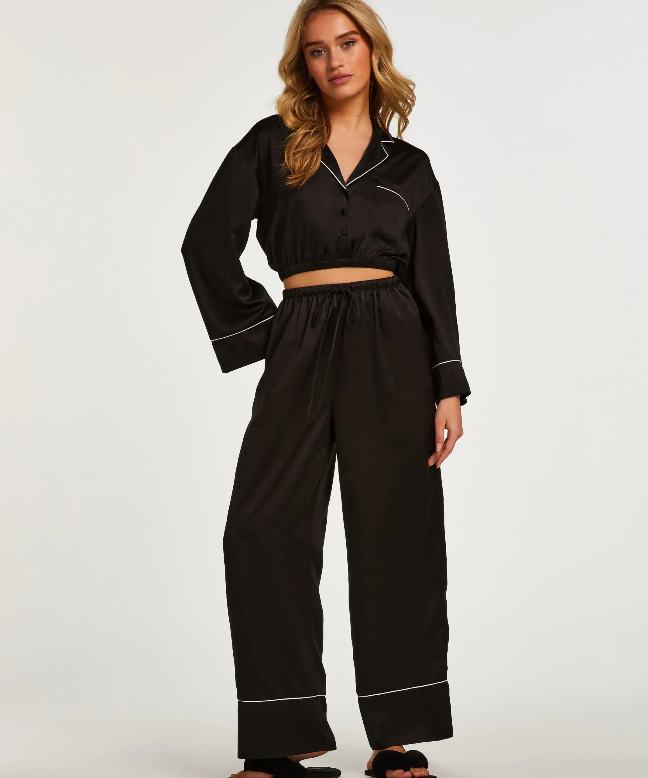 Best Sale Cropped Jack Met Lange Mouwen Vrouwen Pyjama'S