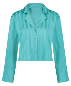 Cheap Jacket Lange Mouwen Satijn Vrouwen Pyjamatops