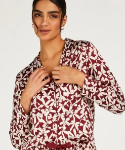 Flash Sale Jacket Lange Mouwen Satijn Vrouwen Pyjamatops