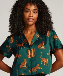 Shop Jacket Satin Vrouwen Pyjamatops