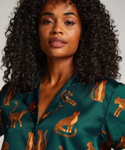 Shop Jacket Satin Vrouwen Pyjamatops