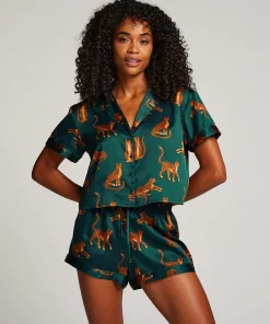 Shop Jacket Satin Vrouwen Pyjamatops