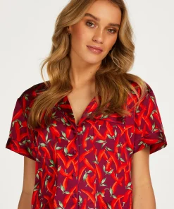Discount Jacket Satin Vrouwen Pyjamatops