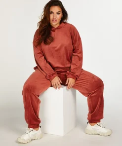 Hot Joggingbroek Velours Pintuck Vrouwen Pyjama'S