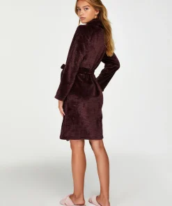 New Korte Badjas Fleece Rib Vrouwen Badjassen