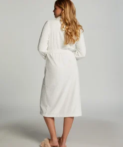 Clearance Lange Badjas Fleece Rib Vrouwen Badjassen