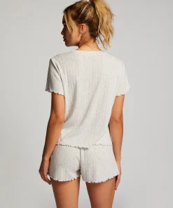 Fashion Pyjama Top Korte Mouwen Loose Fit Vrouwen Pyjama'S