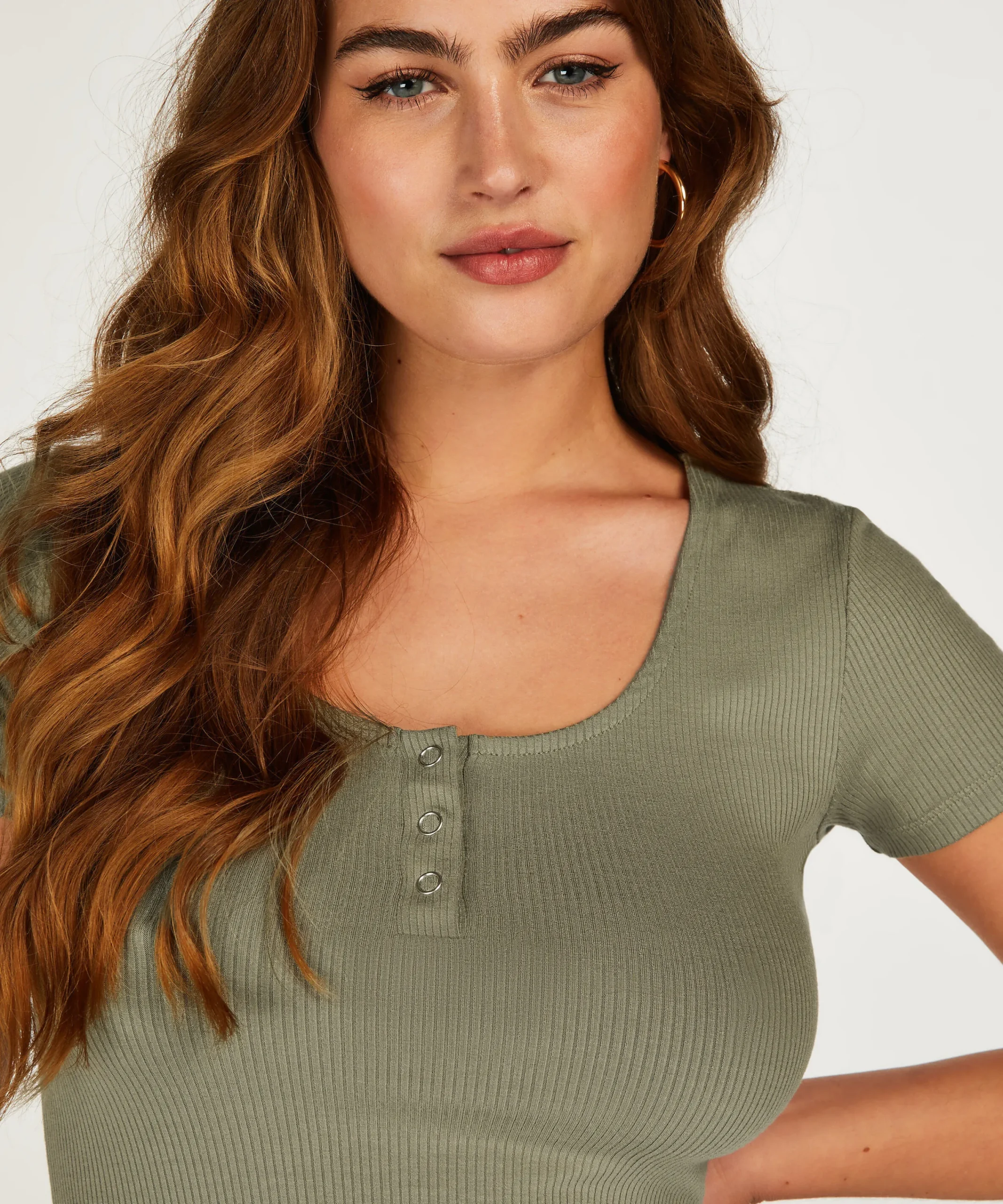 Best Pyjamatop Korte Mouwen Henley Vrouwen Pyjama'S