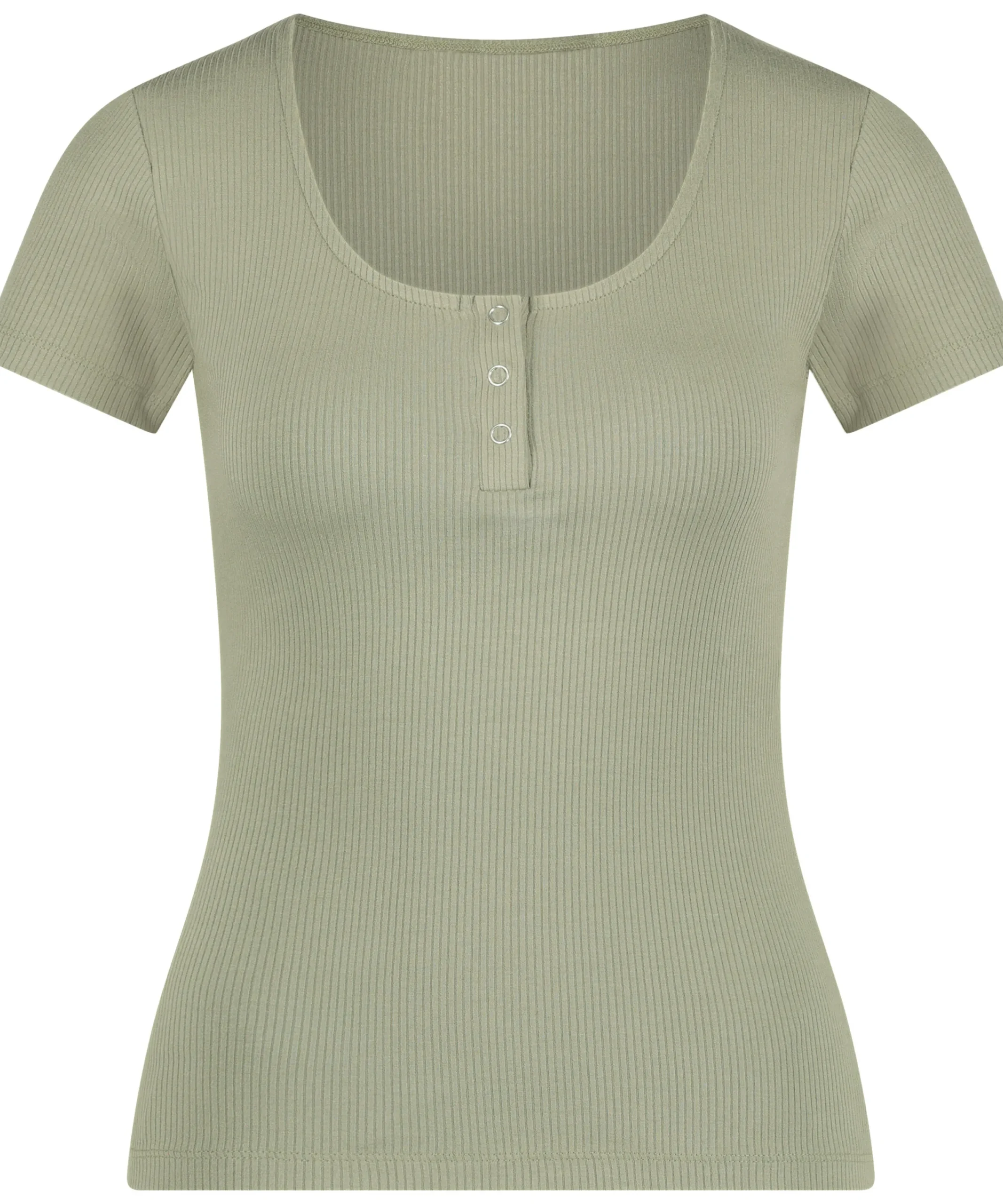 Best Pyjamatop Korte Mouwen Henley Vrouwen Pyjama'S
