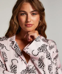 Online Pyjamatop Lange Mouwen Twill Vrouwen Pyjamatops