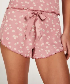 Best Sale Ribbed Lace Shorts Vrouwen Pyjama'S