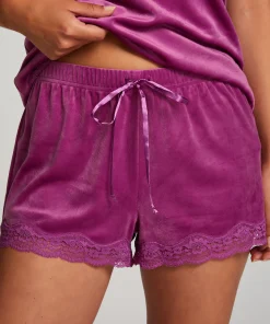 Fashion Shorts Velours Lace Vrouwen Pyjama'S