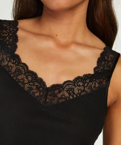 Clearance Singlet Rib Lace Vrouwen Pyjama'S