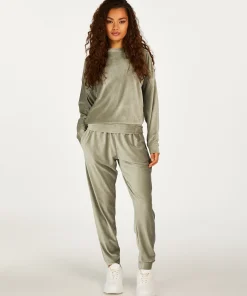 Online Top Met Lange Mouwen Velours Rib Vrouwen Pyjama'S