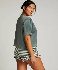 Discount Top Velours Pocket Vrouwen Pyjama'S