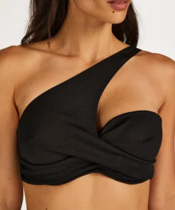 Fashion Voorgevormde Push-Up Beugel Bikinitop Nero Rib Vrouwen Bikini'S