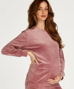 Best Sale Zwangerschapstop Velours Vrouwen Pyjama'S