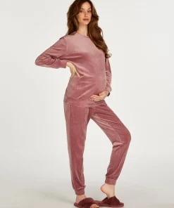 Best Sale Zwangerschapstop Velours Vrouwen Pyjama'S